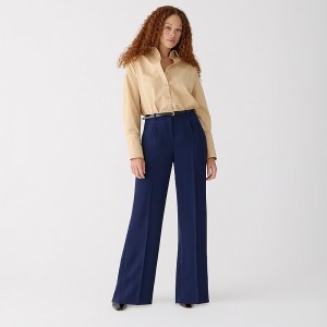 Navy J.Crew Wide-leg essential pant in city crepe | J.Crew Factory | LQMUV6409