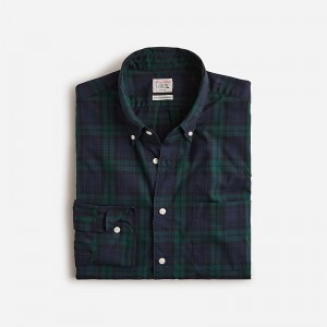 Neiman Plaid Green Navy J.Crew Secret Wash cotton poplin shirt | J.Crew Factory | FRYKP8491