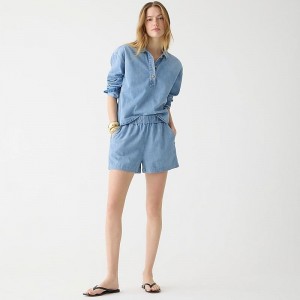 Ocean Blue J.Crew Tropez chambray short | J.Crew Factory | CRYAH0658