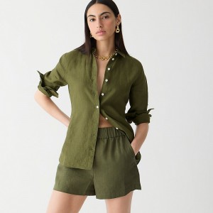 Olive J.Crew Wren slim shirt in Baird McNutt Irish linen | J.Crew Factory | PHQWE6349