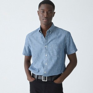 One Year Wash J.Crew Short-sleeve indigo organic chambray shirt | J.Crew Factory | NQBUW6120