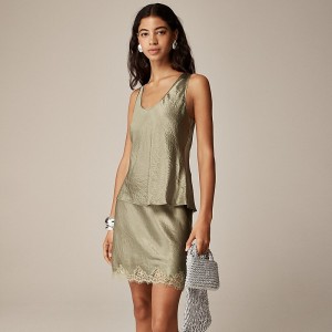 Pale Surplus J.Crew Scoopneck tank top in textured satin | J.Crew Factory | ZXSQG1920