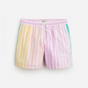 Pastel Combo Multi Stri J.Crew 6" stretch swim trunk with ECONYL® nylon | J.Crew Factory | DGRLO2698