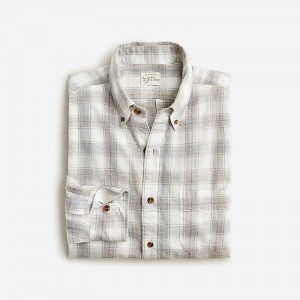 Perry Plaid Ivory Htr M J.Crew Brushed twill shirt | J.Crew Factory | WZEAH0921