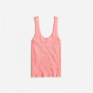 Pink J.Crew Featherweight cashmere ribbed tank top | J.Crew Factory | VXSCG9410