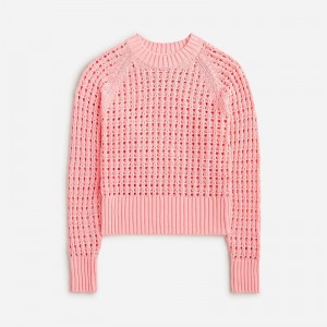 Pink J.Crew Pointelle crewneck sweater | J.Crew Factory | TMYGW6852