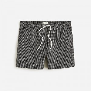 Poppy Block Black Grey J.Crew 5" stretch swim trunk with ECONYL® nylon | J.Crew Factory | NESPG1632