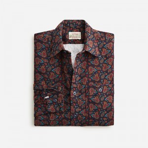 Portofino Paisley Navy J.Crew Midweight flannel workshirt in regenerative cotton | J.Crew Factory | ZCVLI7183