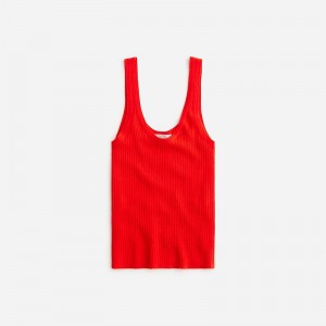 Red J.Crew Featherweight cashmere ribbed tank top | J.Crew Factory | RHOFL5643