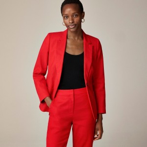 Red J.Crew Helena blazer in stretch linen blend | J.Crew Factory | YIZJS1597