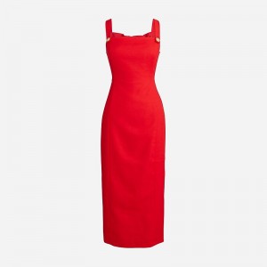 Red J.Crew Stretch linen-blend sheath dress | J.Crew Factory | OGDWQ8416