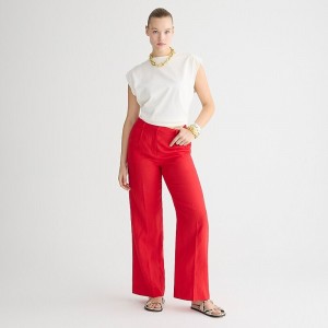 Red J.Crew Wide-leg essential pant in linen | J.Crew Factory | BFXYW2341