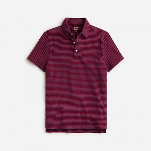 Red Navy Whale Stripe J.Crew Sueded cotton polo shirt | J.Crew Factory | WVYKR1903