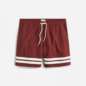 Rich Burgundy J.Crew 6" stretch swim trunk with ECONYL® nylon | J.Crew Factory | DAFMW3749