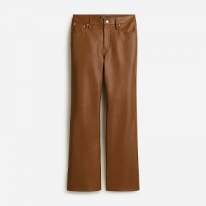 Rich Coffee J.Crew Slim wide-leg pant in faux leather | J.Crew Factory | IFCVZ8120