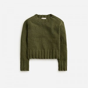 Rich Olive J.Crew Relaxed crewneck beach sweater | J.Crew Factory | DGAPL4015