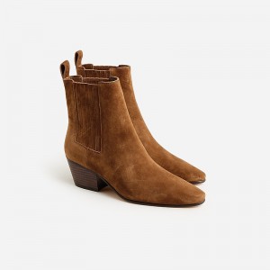 Rich Toffee J.Crew Piper ankle boots in suede | J.Crew Factory | KMOZS7341