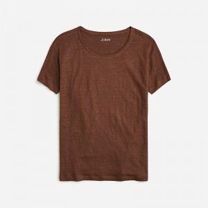 Roasted Cocoa J.Crew Relaxed linen T-shirt | J.Crew Factory | PRQVZ1340