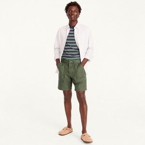 Sea Green J.Crew 8" camp short in cotton-linen blend | J.Crew Factory | HRQPY0364