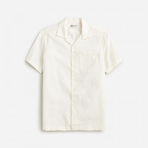 Sea Salt J.Crew Relaxed short-sleeve textured cotton camp-collar shirt | J.Crew Factory | UKQPM8197