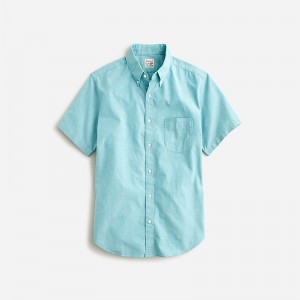 Seashore Green Oxford J.Crew Short-sleeve Broken-in organic cotton oxford shirt | J.Crew Factory | DWXVL1472