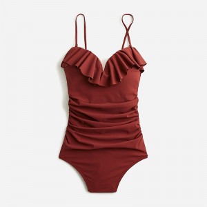 Sienna J.Crew Matte ruched one-piece swimsuit with ruffles | J.Crew Factory | ZHLUN8463