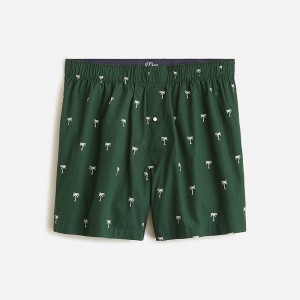 Simple Palm Green White J.Crew Printed boxers | J.Crew Factory | VTGDO7620