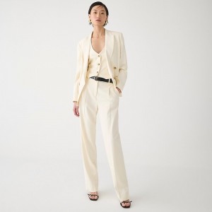 Soft Ivory J.Crew Wide-leg essential pant in city twill | J.Crew Factory | RQIHC5216