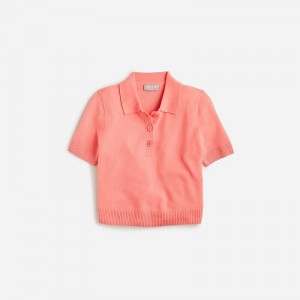 Spiced Guava J.Crew Cashmere cropped sweater-polo | J.Crew Factory | UPMJH8269