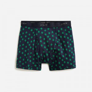 Spring Clover Navy Gree J.Crew Stretch 4" boxer briefs | J.Crew Factory | OYNAK6521