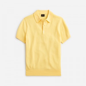 Spring Yellow J.Crew Short-sleeve cashmere sweater-polo | J.Crew Factory | DQEWF5234