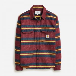 Starco Stripe Bordeaux J.Crew Carhartt® Work in Progress Oregon shirt-jacket | J.Crew Factory | BMXUC0273