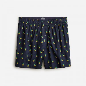 Summer Pineapple Navy Y J.Crew Printed boxers | J.Crew Factory | PLCDH2479