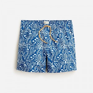 Swim Wave Blue Ivory J.Crew 6" stretch swim trunk with ECONYL® nylon | J.Crew Factory | BWCUT8354