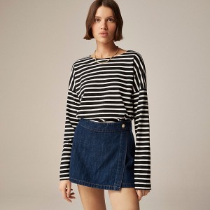 Tilly Stripe Black Natu J.Crew Saint James® X J.Crew structured T-shirt | J.Crew Factory | TOLQD4510