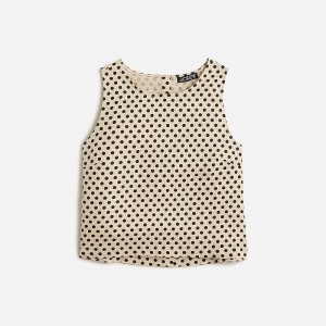 Toasted Cream J.Crew Maxine button-back top in linen | J.Crew Factory | CFUYG6123