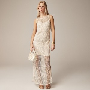 Toasted Gold J.Crew Collection sheer slip dress with pearls | J.Crew Factory | BZHIP5479