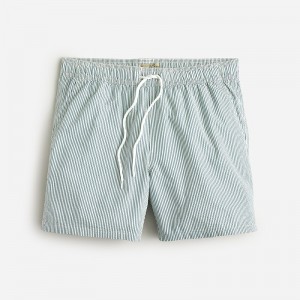 Turquoise White J.Crew 6" swim trunk in seersucker | J.Crew Factory | KNMLC7981