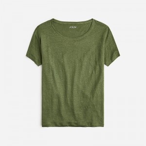 Utility Green J.Crew Relaxed linen T-shirt | J.Crew Factory | NRWKC9105