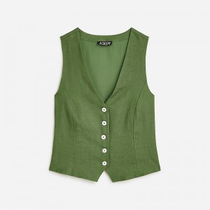 Utility Green J.Crew Slim-fit linen vest | J.Crew Factory | LRGQE9527