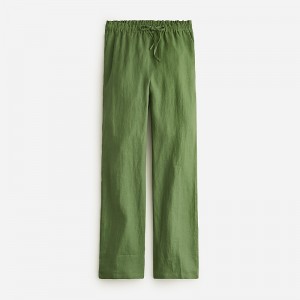 Utility Green J.Crew Soleil pant in striped linen | J.Crew Factory | MBKNE5187