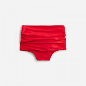 Venetian Red J.Crew Ruched high-rise full-coverage bikini bottom | J.Crew Factory | DTVKH5842