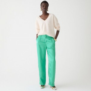 Verdigris J.Crew Straight-leg essential pant in luster crepe | J.Crew Factory | XSTNV7135