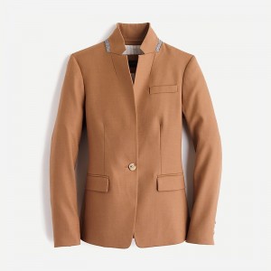 Warm Camel J.Crew Regent blazer in wool flannel | J.Crew Factory | BPAMZ8692