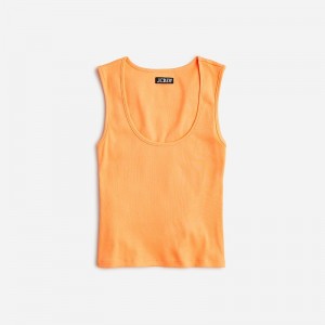 Warm Clementine J.Crew Cropped fine rib scoopneck tank top | J.Crew Factory | NPGVB2396