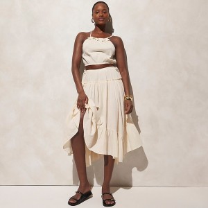 Warm Sesame J.Crew Halter top and skirt set in airy gauze | J.Crew Factory | WCFLG3926