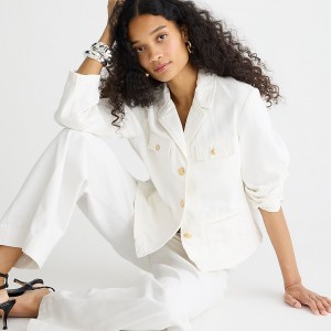 White Denim J.Crew Denim blazer-jacket in white | J.Crew Factory | EYSZU3284