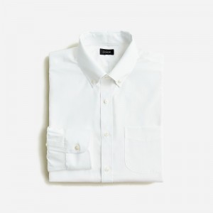 White J.Crew Bowery wrinkle-free dress shirt with button-down collar | J.Crew Factory | WLMET1876