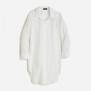 White J.Crew Classic-fit beach shirt linen-cotton blend | J.Crew Factory | AGPUR9326