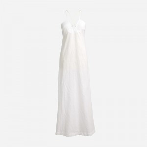 White J.Crew Cross-back beach dress in linen-cotton blend | J.Crew Factory | OIVTC8390